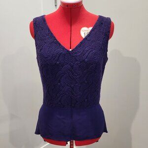Elie Tahari sleeveless blouse w/peplum detail